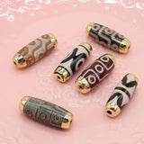 2Pcs Natural Stone Pendant Tianzhu Beads for DIY Jewelry