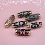 2Pcs Natural Stone Pendant Tianzhu Beads for DIY Jewelry