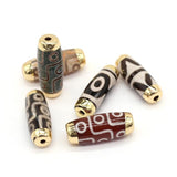 2Pcs Natural Stone Pendant Tianzhu Beads for DIY Jewelry