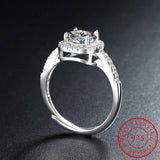 Moissanite Diamond Square Ring D 1CT 2CT 925 Sterling Silver Women Wedding RI018