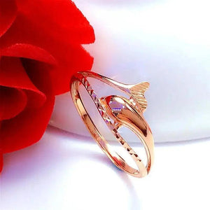 Purple 14K Rose Dolphin Wedding Rings for Couples