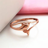 Purple 14K Rose Dolphin Wedding Rings for Couples
