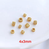 10PCS 24K Brass Flower Bead Spacers for Bracelet Making