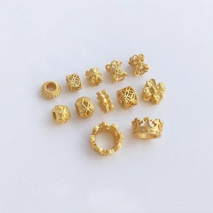 10PCS 24K Brass Flower Bead Spacers for Bracelet Making