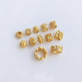 10PCS 24K Brass Flower Bead Spacers for Bracelet Making