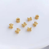 10PCS 24K Brass Flower Bead Spacers for Bracelet Making