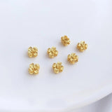 10PCS 24K Brass Flower Bead Spacers for Bracelet Making