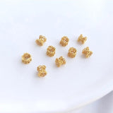 10PCS 24K Brass Flower Bead Spacers for Bracelet Making