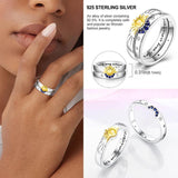 925 Sterling Silver Rings Crown Heart Sunflower Snake Ring For Women
