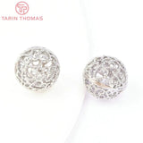 10PCS 8MM 10MM 12MM 24K Brass Round Beads DIY Jewelry Accessories