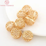 10PCS 8MM 10MM 12MM 24K Brass Round Beads DIY Jewelry Accessories