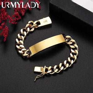 18K 10MM Chain Bracelets for Men Women