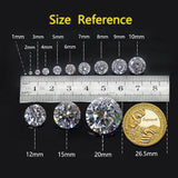 0.8-2.0mm D Round Cut Lab Grown Moissanite Stone for Jewelry DIY Making