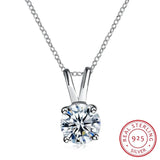 925 Sterling Silver Necklace with 8mm Moissianite Pendant