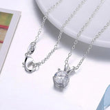 925 Sterling Silver Necklace with 8mm Moissianite Pendant