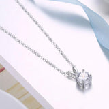 925 Sterling Silver Necklace with 8mm Moissianite Pendant
