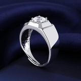 925 Silver Men's Ring with Zircon Gemstone