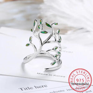 Green Spinel 925 Silver Adjustable Ring for Women