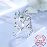 Green Spinel 925 Silver Adjustable Ring for Women
