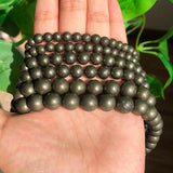 Iron Pyrite Spacer Beads 4-10mm Round Loose Beads 15''inches
