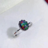 Oval Opal Glossy Engagement Ring for Women