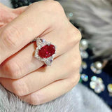Charm Ruby Diamond Ring for Women Bridal Promise