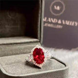 Charm Ruby Diamond Ring for Women Bridal Promise