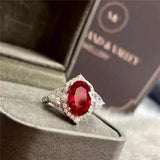 Charm Ruby Diamond Ring for Women Bridal Promise