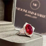 Charm Ruby Diamond Ring for Women Bridal Promise