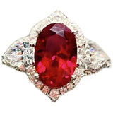 Charm Ruby Diamond Ring for Women Bridal Promise