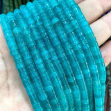Natural Stone Aquamarine Angelite Ruby Red Tourmaline Chalcedony Rondelle