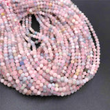 Micro Faceted Natural Morganite Stone Beads