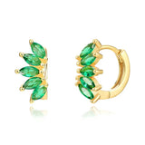 925 Silver Crystal Zircon Hoop Earrings Crown Jewelry for Christmas