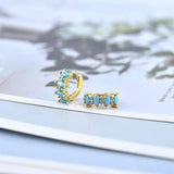 925 Silver Crystal Zircon Hoop Earrings Crown Jewelry for Christmas