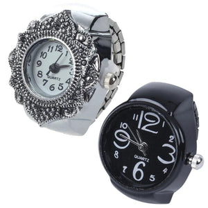 Tibetan Silver Flower Ring Watch, 0.87 Inch