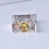 925 Silver Ametrine Diamond Ring for Women