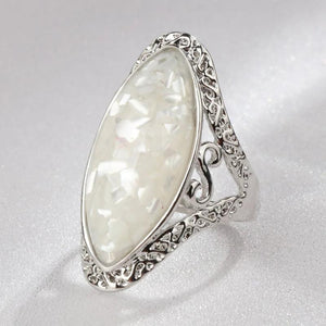 Geometric Amber Diamond Ring 925 Silver Larimar Wedding Ring