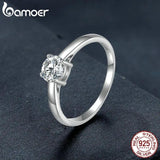 Moissanite Ring 925 Sterling Silver Platinum Engagement Solitaire Band
