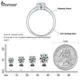 Moissanite Ring 925 Sterling Silver Platinum Engagement Solitaire Band