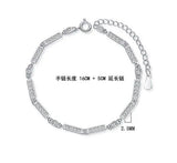 925 Silver CZ Tennis Chain Bracelet Women Wedding Jewelry