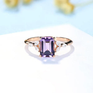 1.5ct Amethyst Topaz Gemstone Ring 925 Sterling Silver Women Jewelry