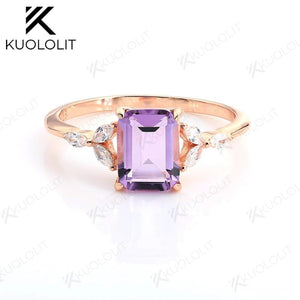 1.5ct Amethyst Topaz Gemstone Ring 925 Sterling Silver Women Jewelry