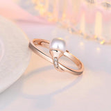 Zircon Gemstone 925 Silver Pearl Ring for Women