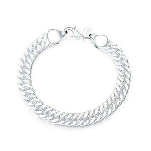 925 Sterling Silver Chain Bracelet 10MM Men's Jewelry