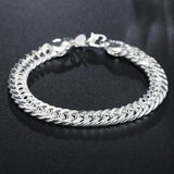 925 Sterling Silver Chain Bracelet 10MM Men's Jewelry