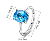 Yellow Citrine Sterling Silver Solitaire Ring Women Engagement Band