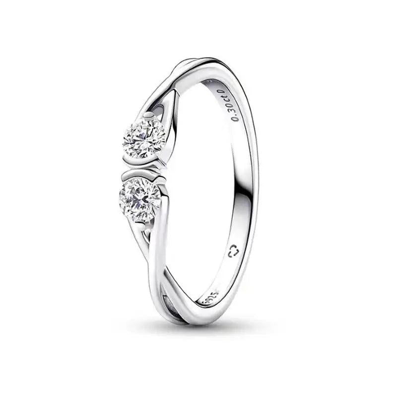 925 Silver Snowflake Droplet Ring For Women's Jewelry