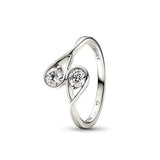 925 Silver Snowflake Droplet Ring For Women's Jewelry