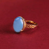 Romantic Ice Chalcedony Ring for Women - Wedding Jewelry Accessory