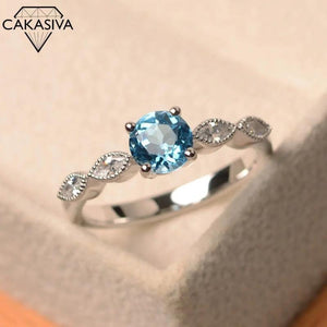 Red Topaz Diamond Ring 925 Silver Women's Jewelry